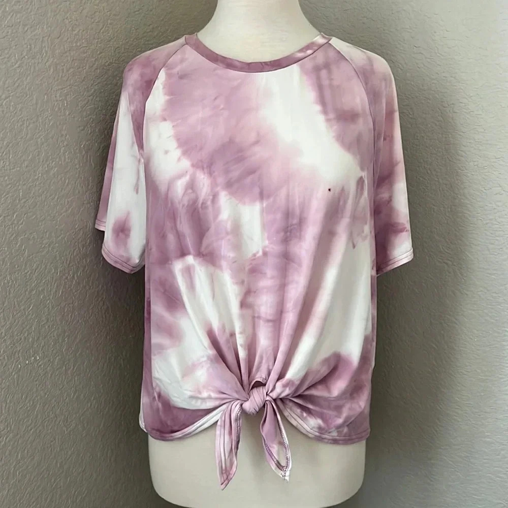 KIKILARUE tie dye tie front crop top NWT